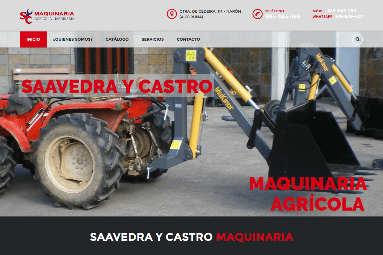 Portada de web Saavedra y Castro maquinaria